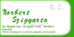 norbert szigyarto business card